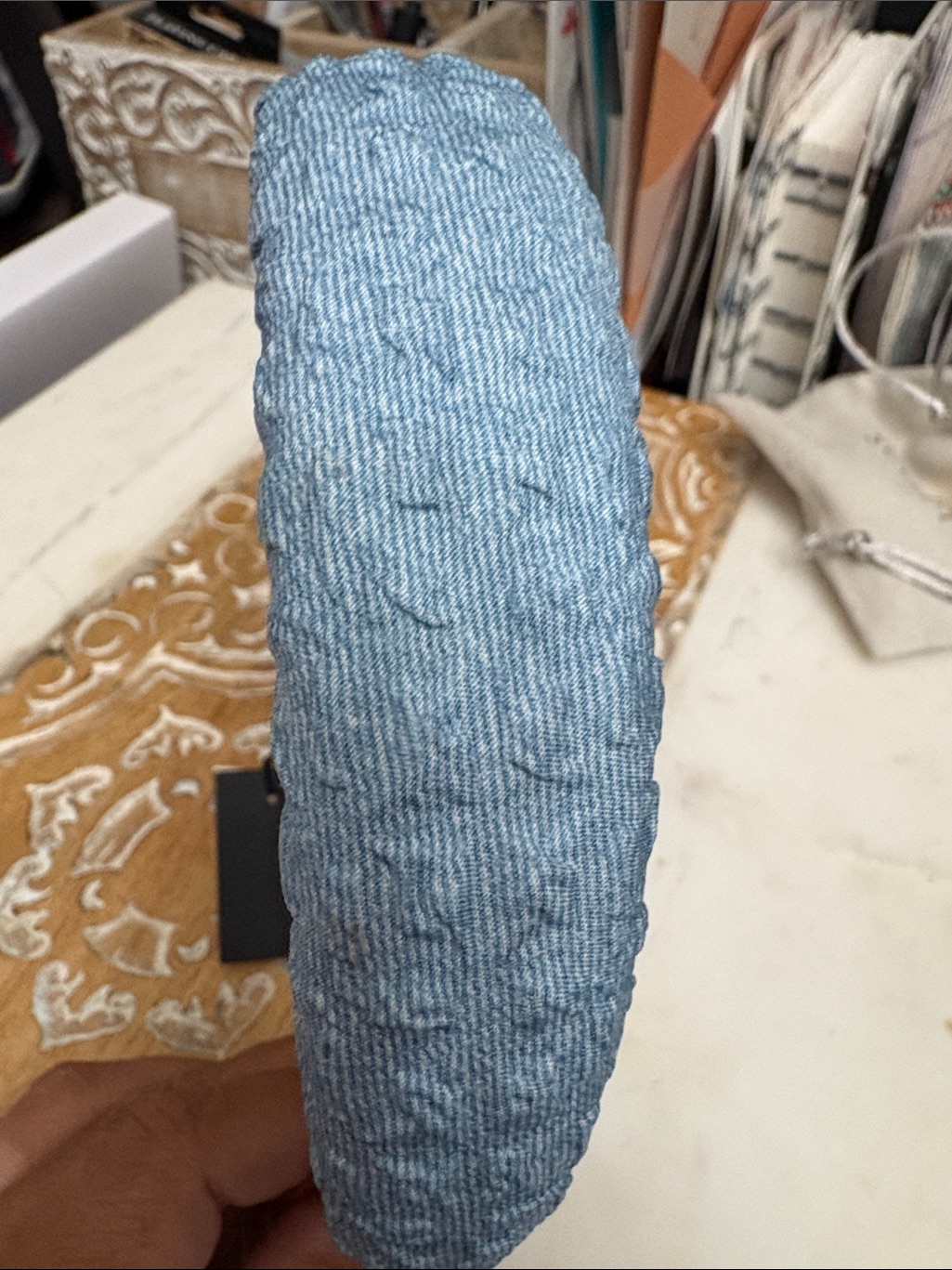 Eric Javits Light Blue Textured Padded Headband — image 3 of 3